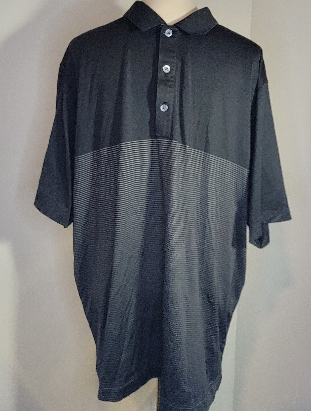 FootJoy FJ Performance Golf Polo Men's XL Black With Stripes